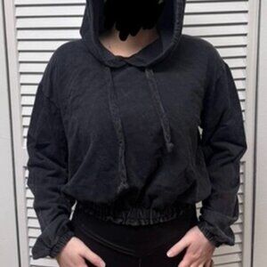 Black cropped hoodie